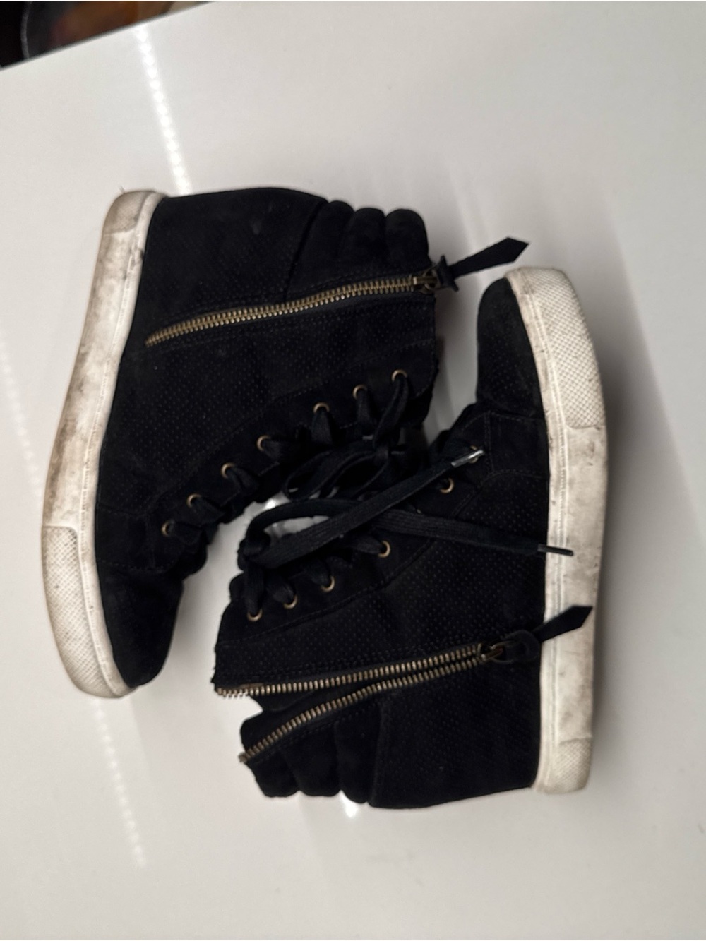 Steve Madden Black Kids High-Top Sneakers with Side Zippers